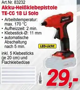 Zgonc Akku-Heißklebepistole TE-CG 18 Li Solo Angebot