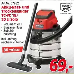 Zgonc Akku-Nass- und Trockensauger TC-VC 18/ 20 Li Solo Angebot