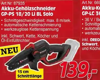 Akku-Gehölzschneider GP-PS 18/20 Li BL Solo