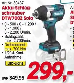 Zgonc Akku-Schlag- schrauber DTW700Z Solo Angebot