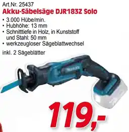Zgonc Akku-Säbelsäge DJR183Z Solo Angebot