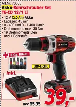 Zgonc Akku-Bohrschrauber Set TE-CD 12/1 Li Angebot