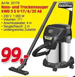 Zgonc Nass- und Trockensauger KWD 3 S V-17/4/20 AE Angebot