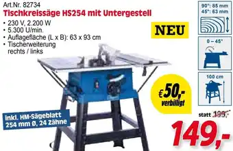 Zgonc Tischkreissäge HS254 mit Untergestell Angebot