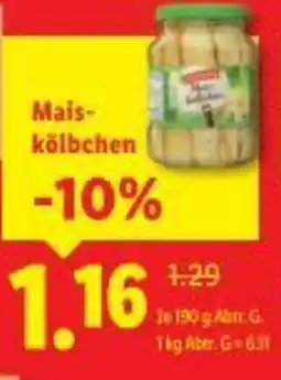 Lidl Mais kölbchen Angebot