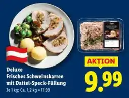 Lidl Deluxe Frisches Schweinskarree mit Dattel Speck Füllung Angebot