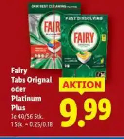Lidl Fairy Tabs Orignal oder Platinum Plus Angebot