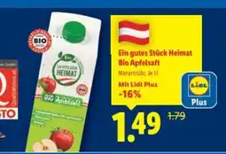 Lidl Ein gutes Stück Heimat Bio Apfelsaft Angebot