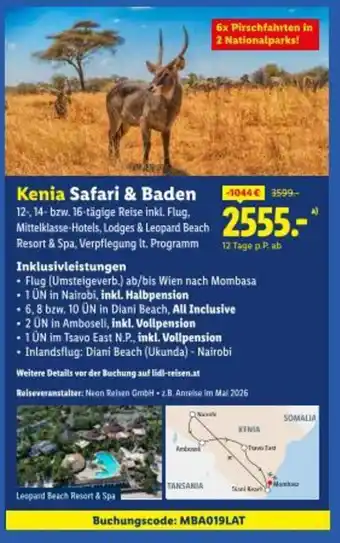 Lidl Kenia Safari & Baden Angebot