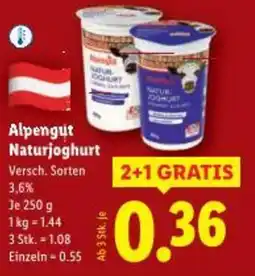 Lidl Alpengut Naturjoghurt Angebot