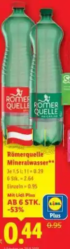 Lidl Römerquelle Mineralwasser Angebot