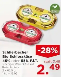 Unimarkt Schlierbacher Bio Schlosskäse 45% oder 55% F.i.T. Angebot