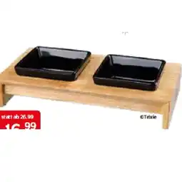 Das Futterhaus Napf-Set Aus Holz mit 2 Keramiknäpfen 2 Größen DAS FUTTERHAUS Angebot