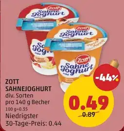 PENNY Zott sahnejoghurt Angebot