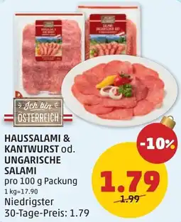 PENNY Haussalami & kantwurst od. ungarische salami Angebot