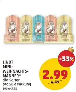 PENNY Lindt mini- weihnachts- männer Angebot