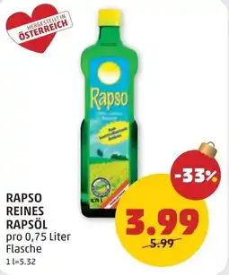 PENNY Rapso reines rapsöl Angebot
