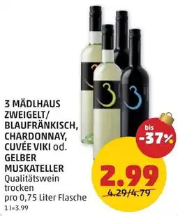 PENNY 3 mädlhaus zweigelt/ blaufränkisch, chardonnay, cuvée viki od. gelber muskateller Angebot