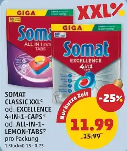 PENNY Somat classic xxl od. excellence 4-in-1-caps od. all-in-1- lemon-tabs Angebot
