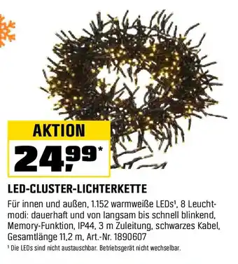 LED-Büschellichterkette 1.152 LEDs Warmweiß Schwarzes Kabel