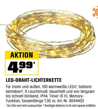 LED-Lichterkette Silberdraht 160 LEDs Warmweiß Outdoor Batteriebetrieb