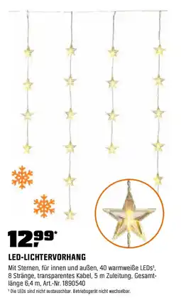 OBI LED-Lichtervorhang mit Sternen 40 LEDs Warmweiß Transparentes Kabel Angebot