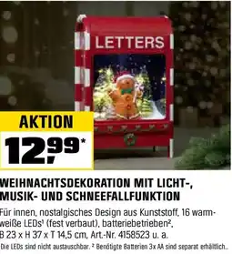 OBI Spieluhr Briefkasten Lebkuchenmann mit LED-Beleuchtung Angebot