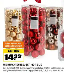OBI Weihnachtskugel-Set Kunststoff 100-teilig Farbauswahl Angebot