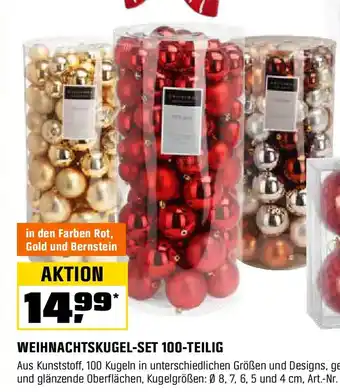 OBI Weihnachtskugel-Set Kunststoff 100-teilig Farbauswahl Angebot
