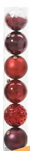 OBI Decoris Weihnachtskugel Kunststoff Rot 6 Stück Angebot