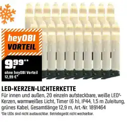 OBI LED-Kerzen-Lichterkette 20 LEDs Warmweiß Grünes Kabel Angebot