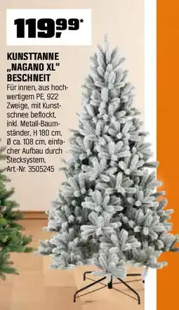OBI Künstlicher Weihnachtsbaum Tannenbaum Nagano mit Kunstschnee Kunststanne Angebot
