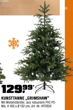 OBI Künstlicher Weihnachtsbaum Tannenbaum Grimshaw Kunsttanne Grün Angebot