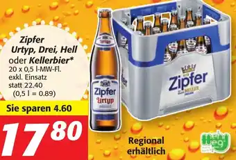 Strasser Markt Zipfer Urtyp, Drei, Hell Oder Kellerbier Angebot