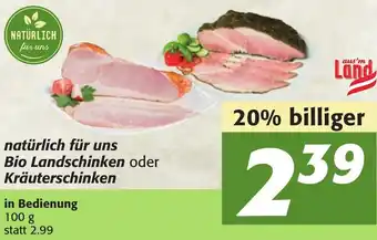 Strasser Markt Natürlich Für Uns Bio Landschinken Oder Kräuterschinken 100g Angebot