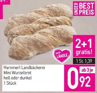 Sutterlüty Hammerl landbäckerei mini wurzelbrot hell oder dunkel Angebot