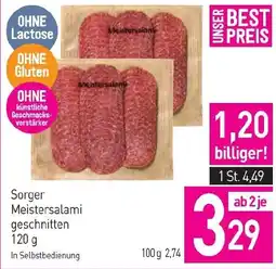 Sutterlüty Sorger Meistersalami geschnitten Angebot