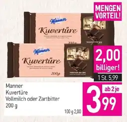 Sutterlüty Manner Kuvertüre Vollmilch oder Zartbitter Angebot