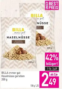 Sutterlüty BILLA immer gut Haselnüsse gerieben Angebot