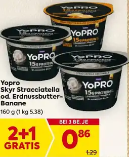 Billa Yopro Skyr Stracciatella od. Erdnussbutter- Banane Angebot