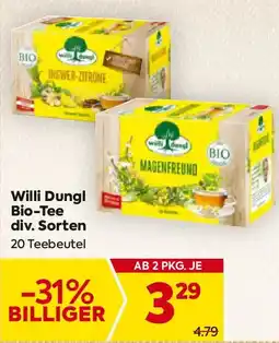 Billa Willi Dungl Bio-Tees Angebot