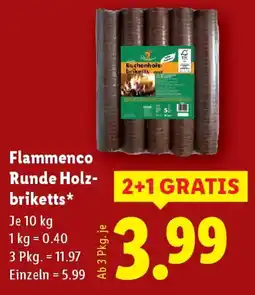 Lidl Flammenco Runde Holz- briketts Angebot