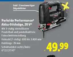 Lidl Parkside Performance Akku-Stichsäge, 20 V Angebot
