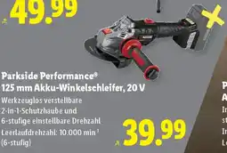 Lidl Parkside Performance 125 mm Akku-Winkelschleifer 20 V Angebot