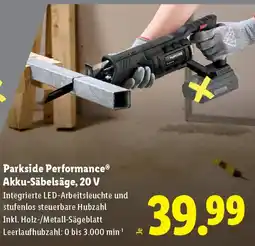 Lidl Parkside Performance Akku-Säbelsäge 20 V Angebot