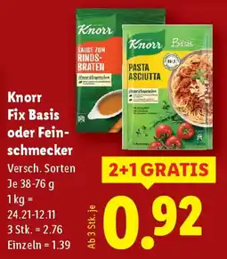 Lidl Knorr Fix Basis oder Fein- schmecker Angebot