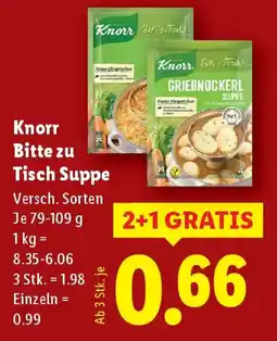 Lidl Knorr Bitte zu Tisch Suppe Angebot