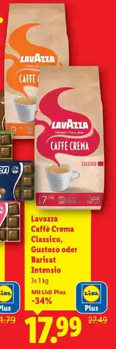 Lidl Lavazza caffè crema classico gustoso oder barisat intensio Angebot