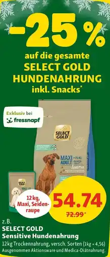 Fressnapf Select gold sensitive hundenahrung Angebot