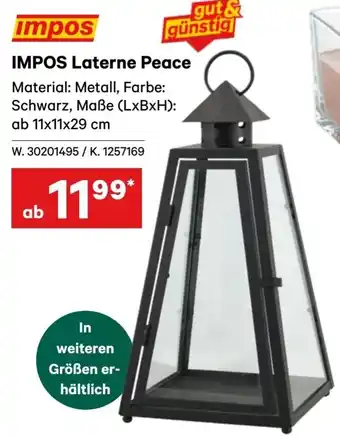 Lagerhaus IMPOS Laterne Peace Angebot